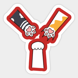 Rock Paper Scissor Game - Cat Lover Sticker